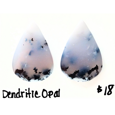 DOP-1001 Dendritic Opal Cabochon Pair