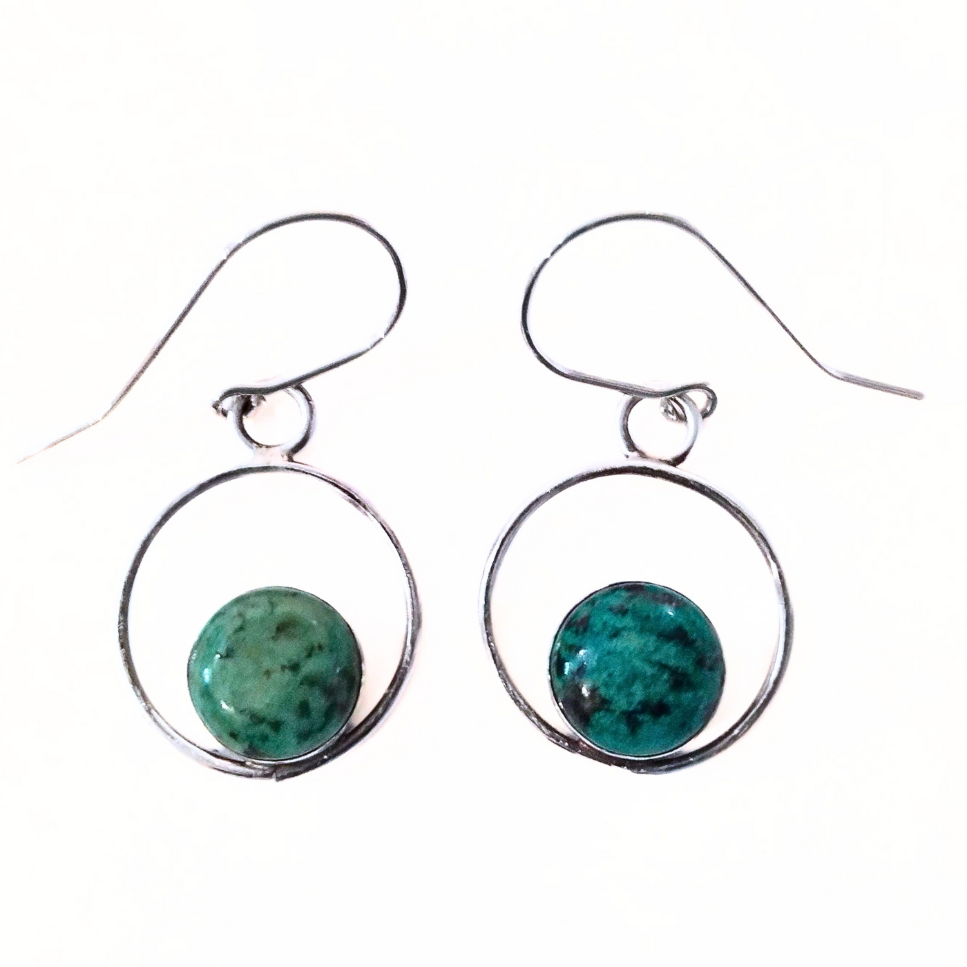 JEM-074 SS Round Turquoise Earring