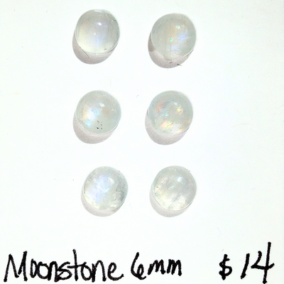 RMS-1001 Rainbow Moonstone Cabochon Grouping