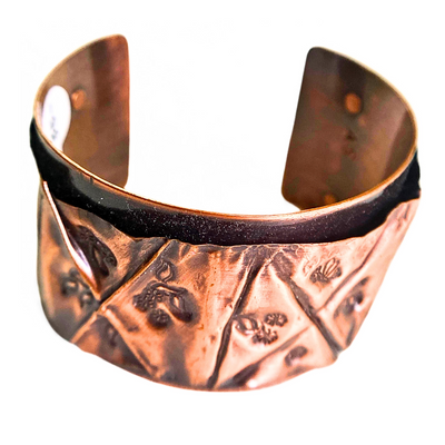 LEE-001 Copper Fold Formed Stamped Cuff Bracelet