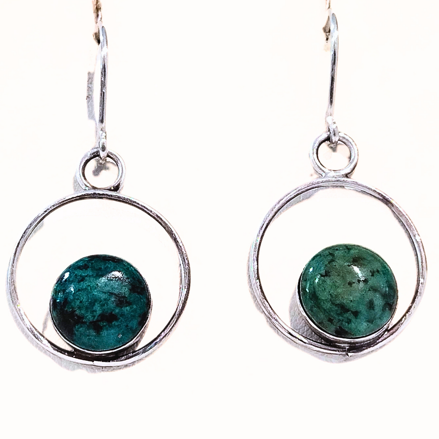 JEM-074 SS Round Turquoise Earring