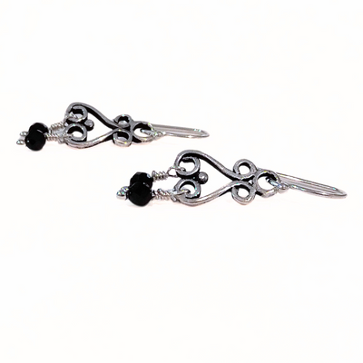 DJT-028 Spinel Seed Bead Earring Sterling