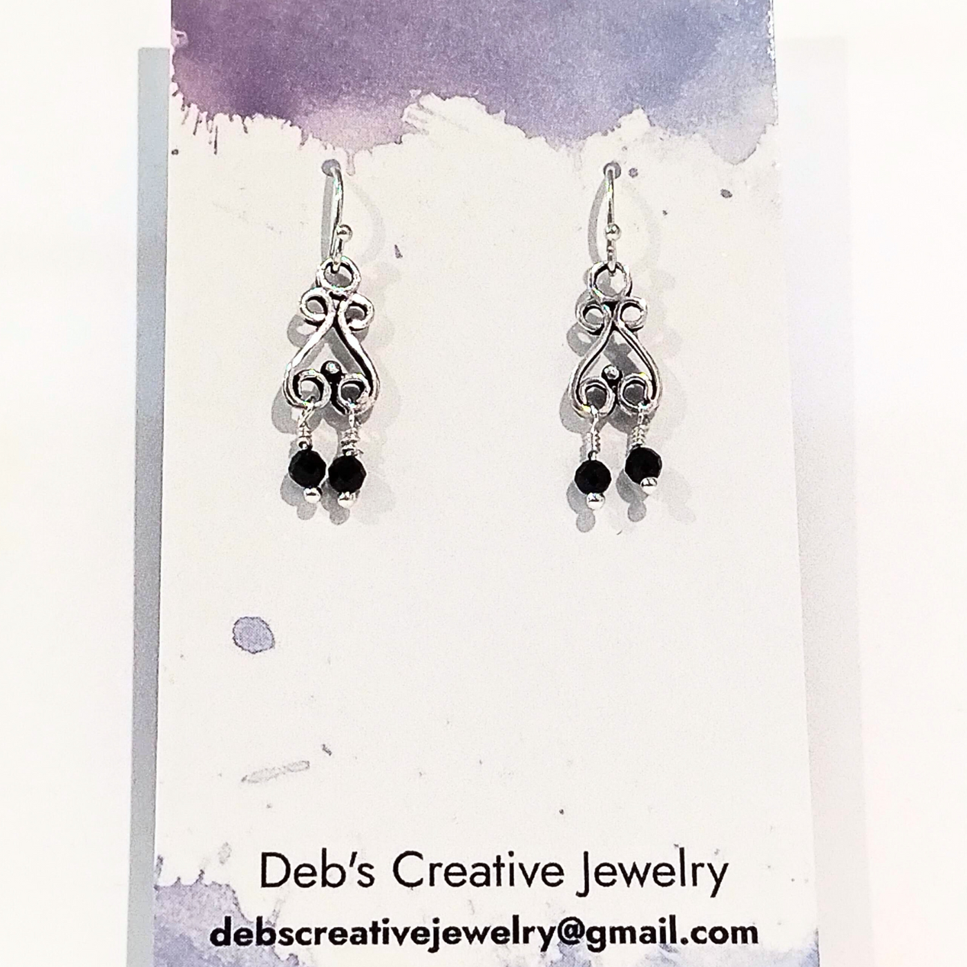 DJT-028 Spinel Seed Bead Earring Sterling