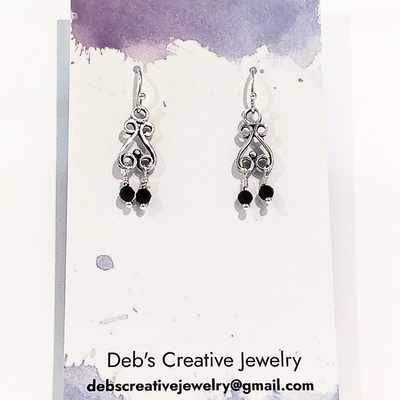 DJT-028 Spinel Seed Bead Earring Sterling