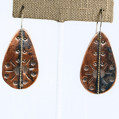 LEE-059 Stamped Divider Earrings