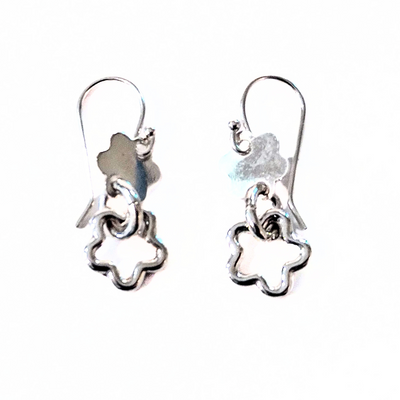 SM-330 Cascading Earring 2 Flowers SS