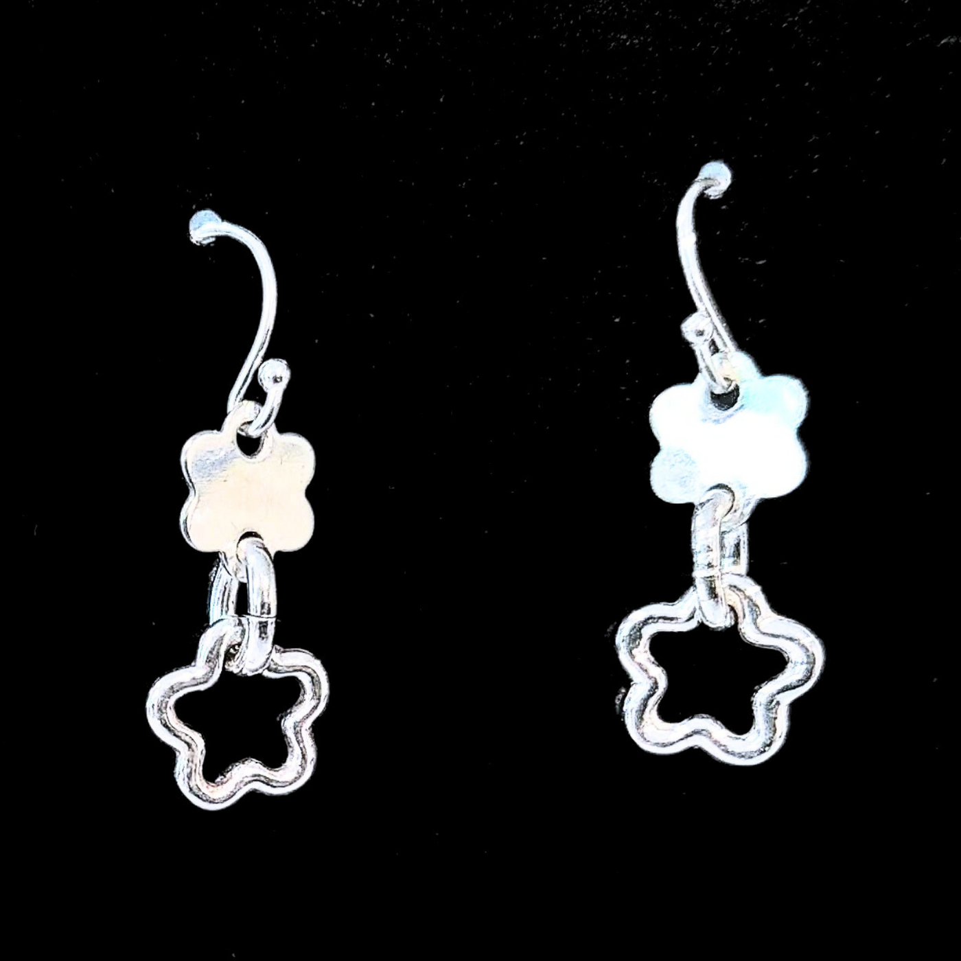 SM-330 Cascading Earring 2 Flowers SS
