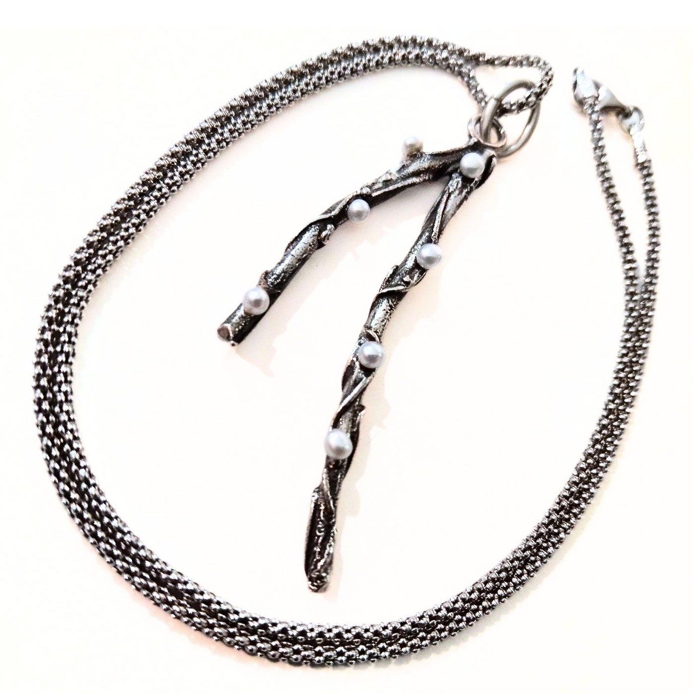 JSD-6075 SS Pearl Branch Pendant
