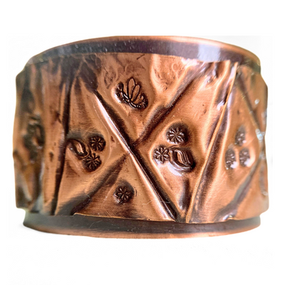 LEE-001 Copper Fold Formed Stamped Cuff Bracelet