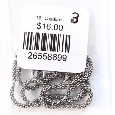 16" Oxidized Popcorn Chain (Sterling Silver)