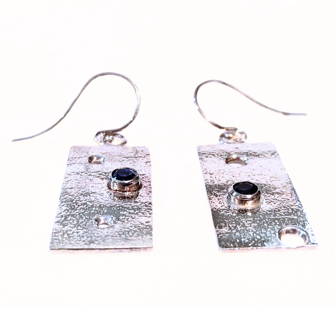 VC-113 Kyanite Bar Earrings Fine Silver