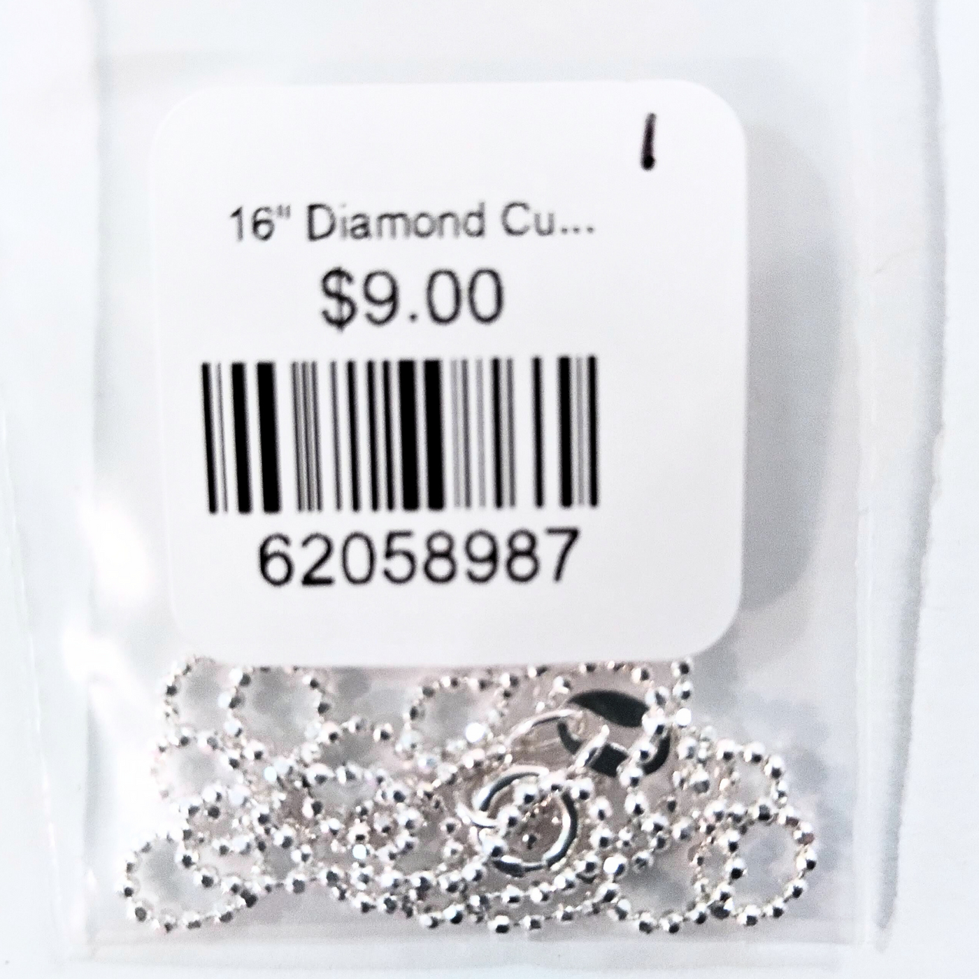 16" Diamond Cut Ball Chain Sterling