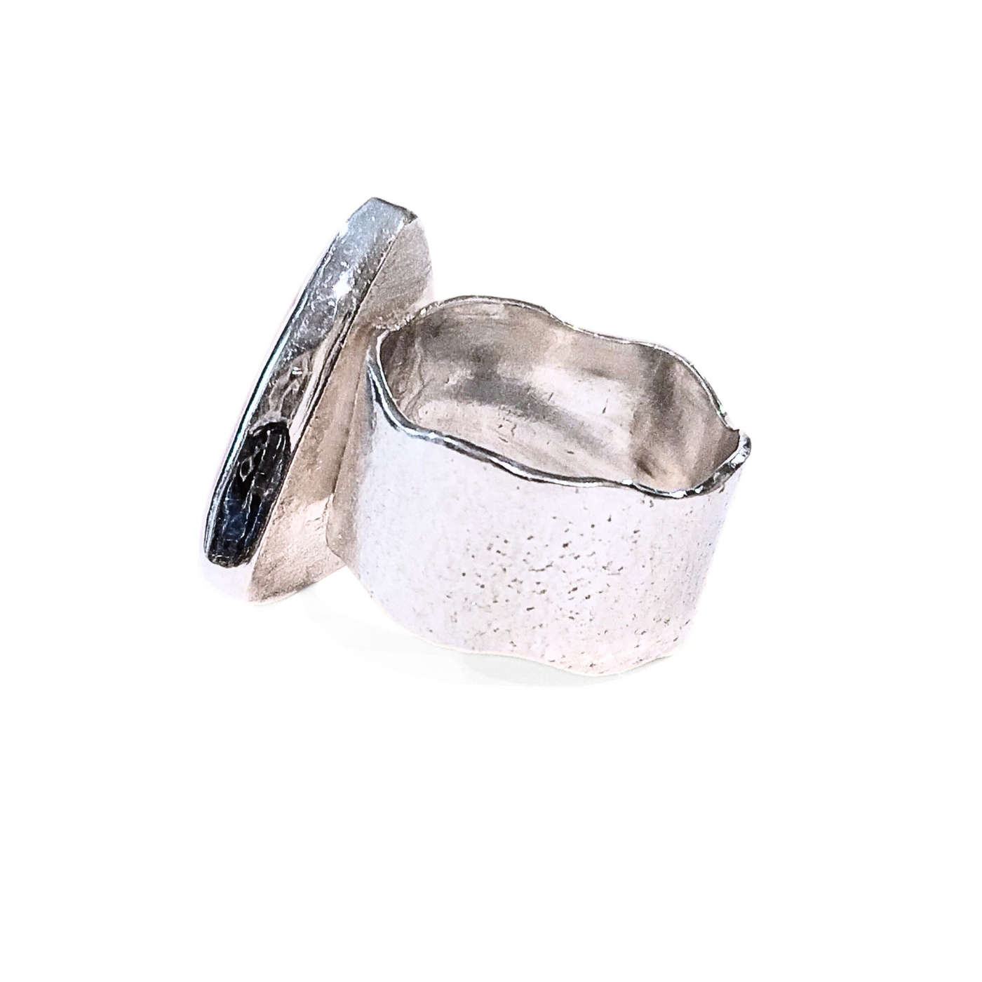 VC-101 Fine Silver Pink Opal Ring 6