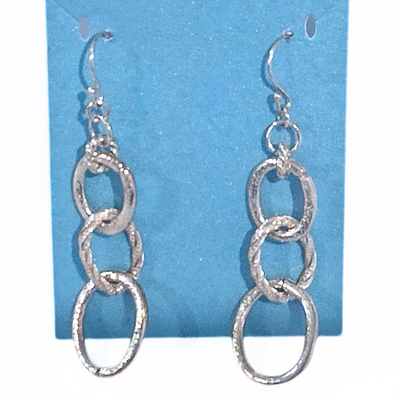 VC-110 Triple Hoop Earrings Sterling