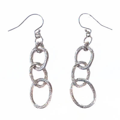 VC-110 Triple Hoop Earrings Sterling