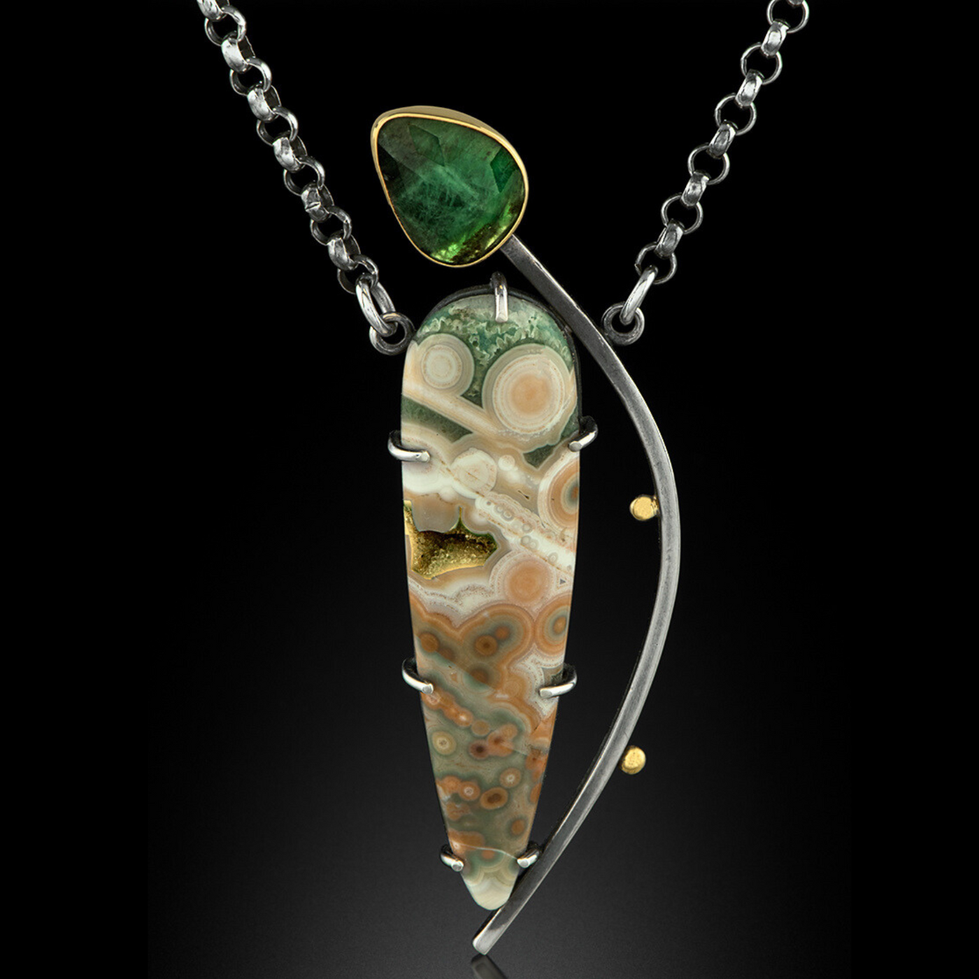 JSD 6013 - Ocean Jasper/Emerald Necklace