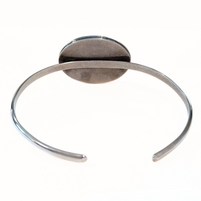 JES-008 Dendritic Agate Cuff Sterling