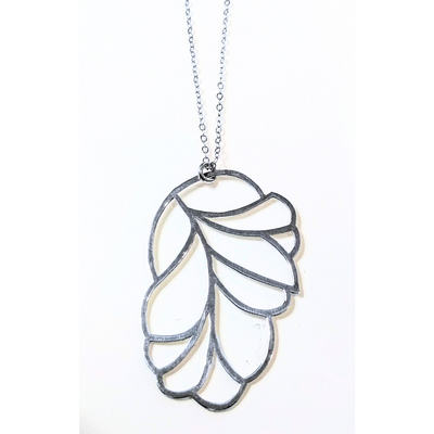 SA-018 Large "Feather" Cutout Necklace