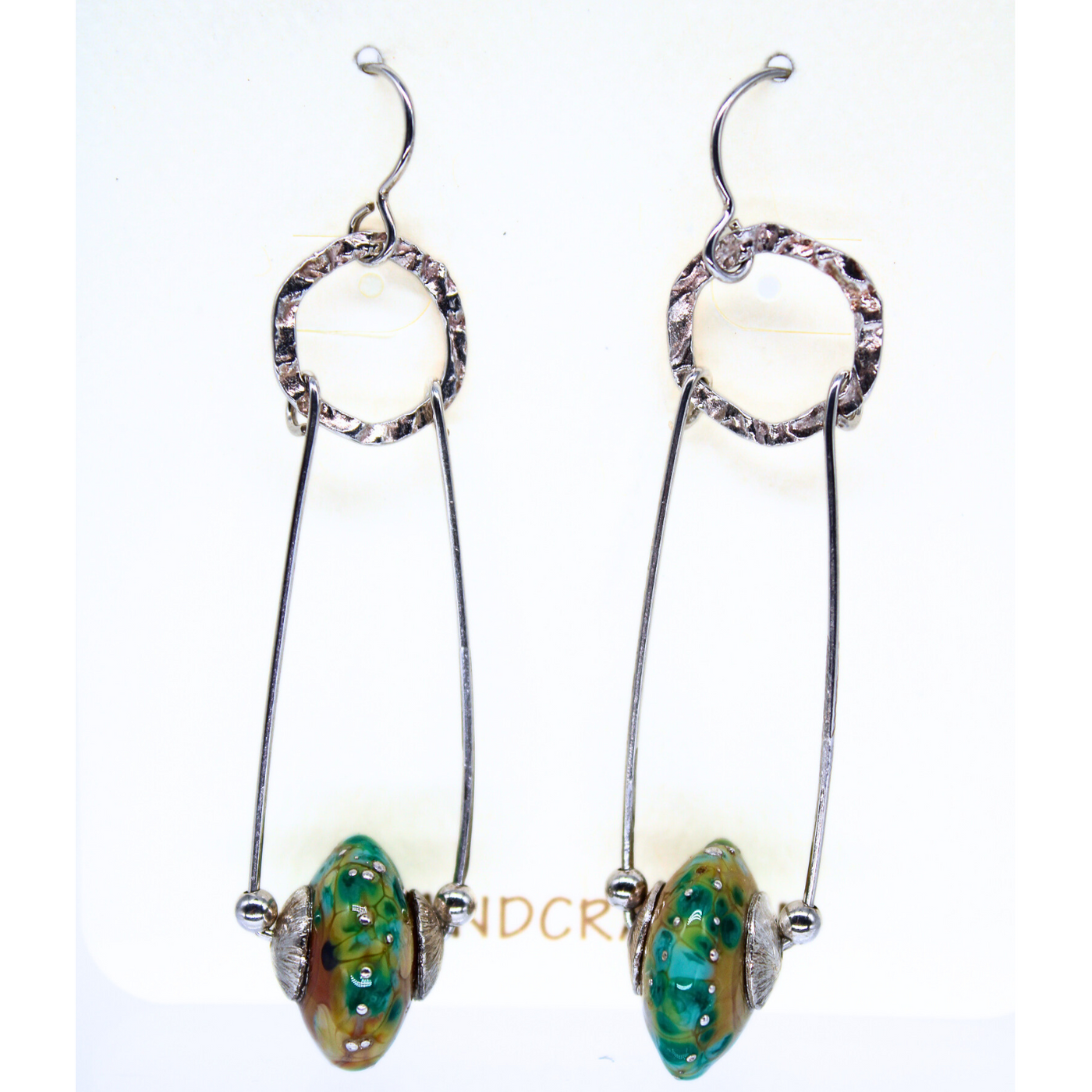 GEB-173 Multicolored Glass Bead Swing Earrings