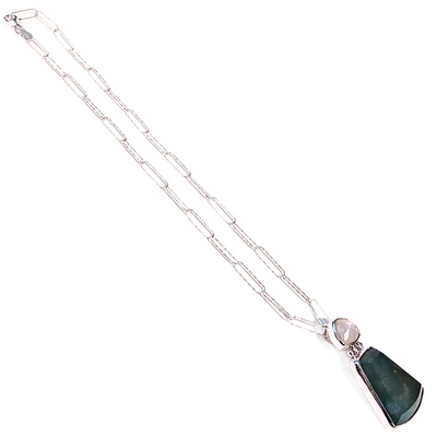 VC-104 Aquaprase and Moonstone Necklace Sterling/ Fine