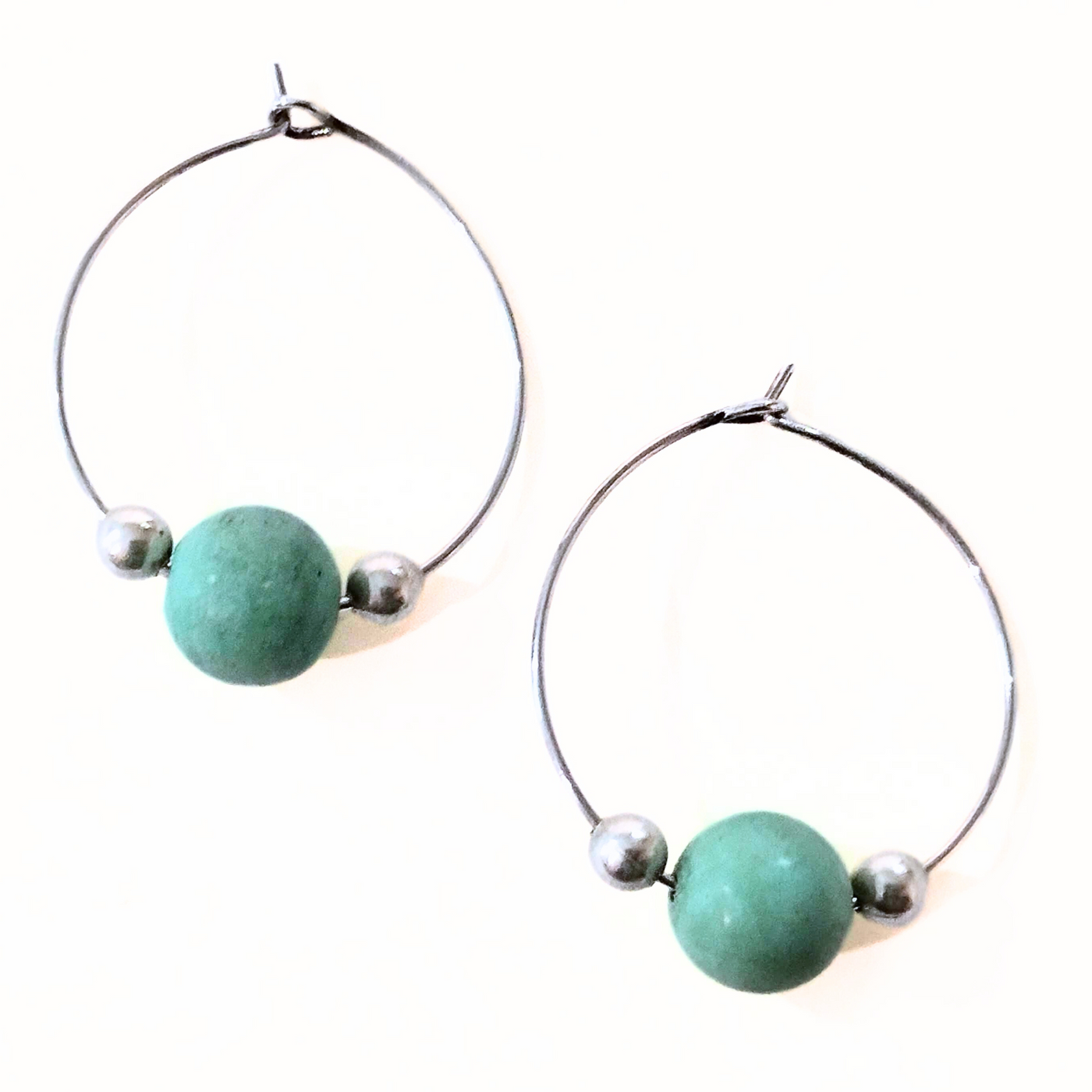 SY-318 SS Doorknocker Hoop Turquoise