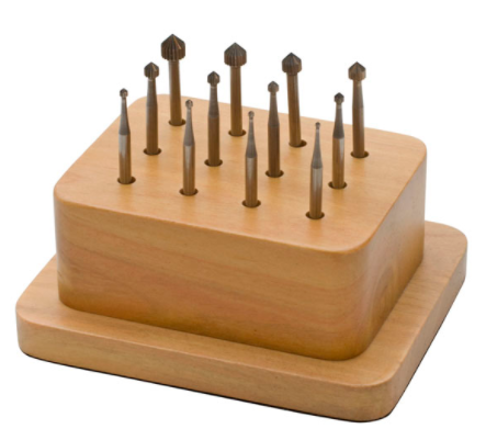Burr Set In Wood Stand