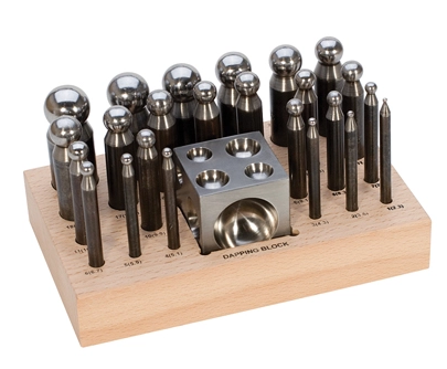 Premium Dapping Punches Set Of 24 With Block
