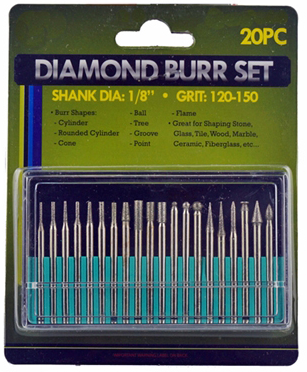 20 Piece Diamond Burr Set