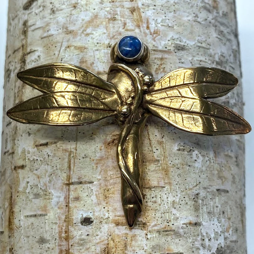 JSD-4001 Bronze Dragonfly With Denim Lapis