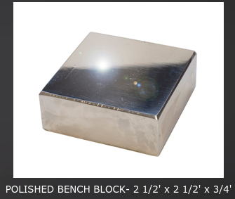2 1/2" X2 1/2" Polished Bench Block