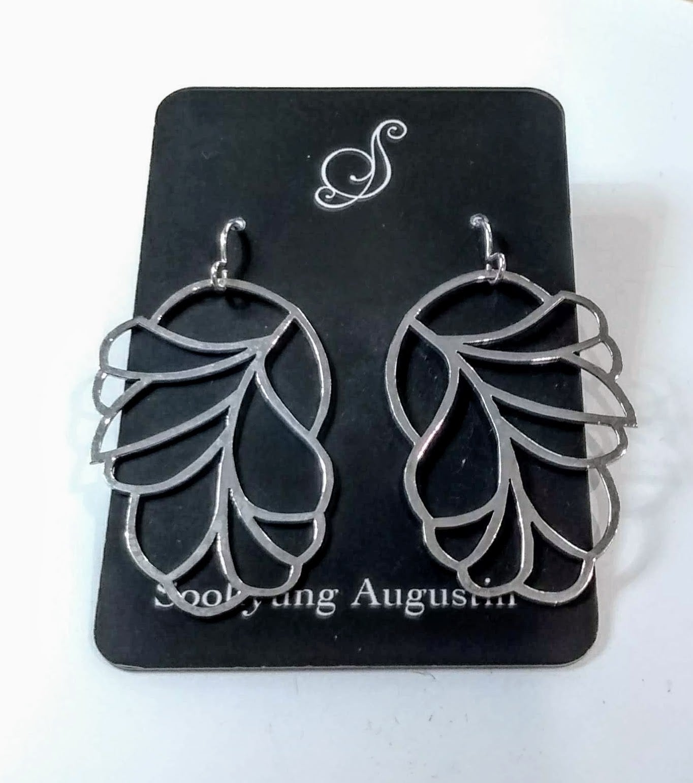 SA-009 Large "Feather" Cutout Earrings