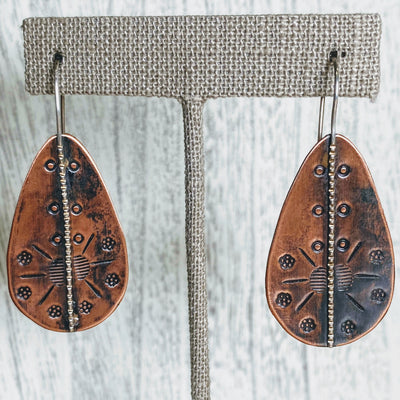 LEE-059 Stamped Divider Earrings