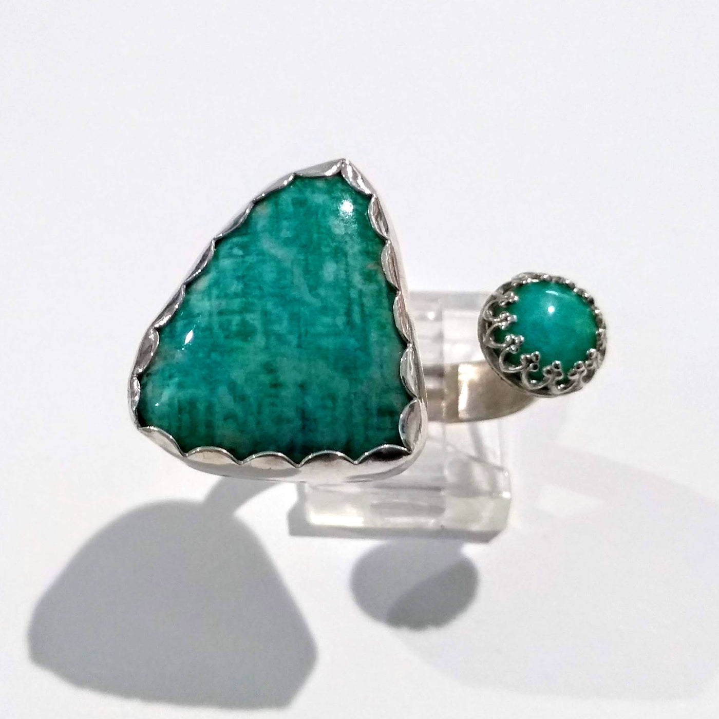 SM-196 Amazonite Triangle/Round Split Ring