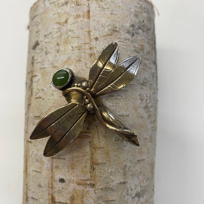 JSD 4000-Bronze Dragonfly With Jade