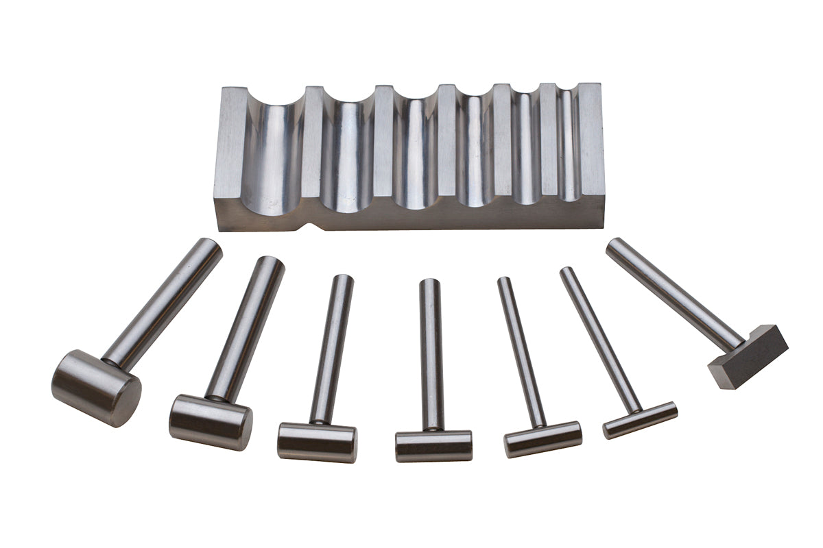 Metal Grooved Block and Hammers