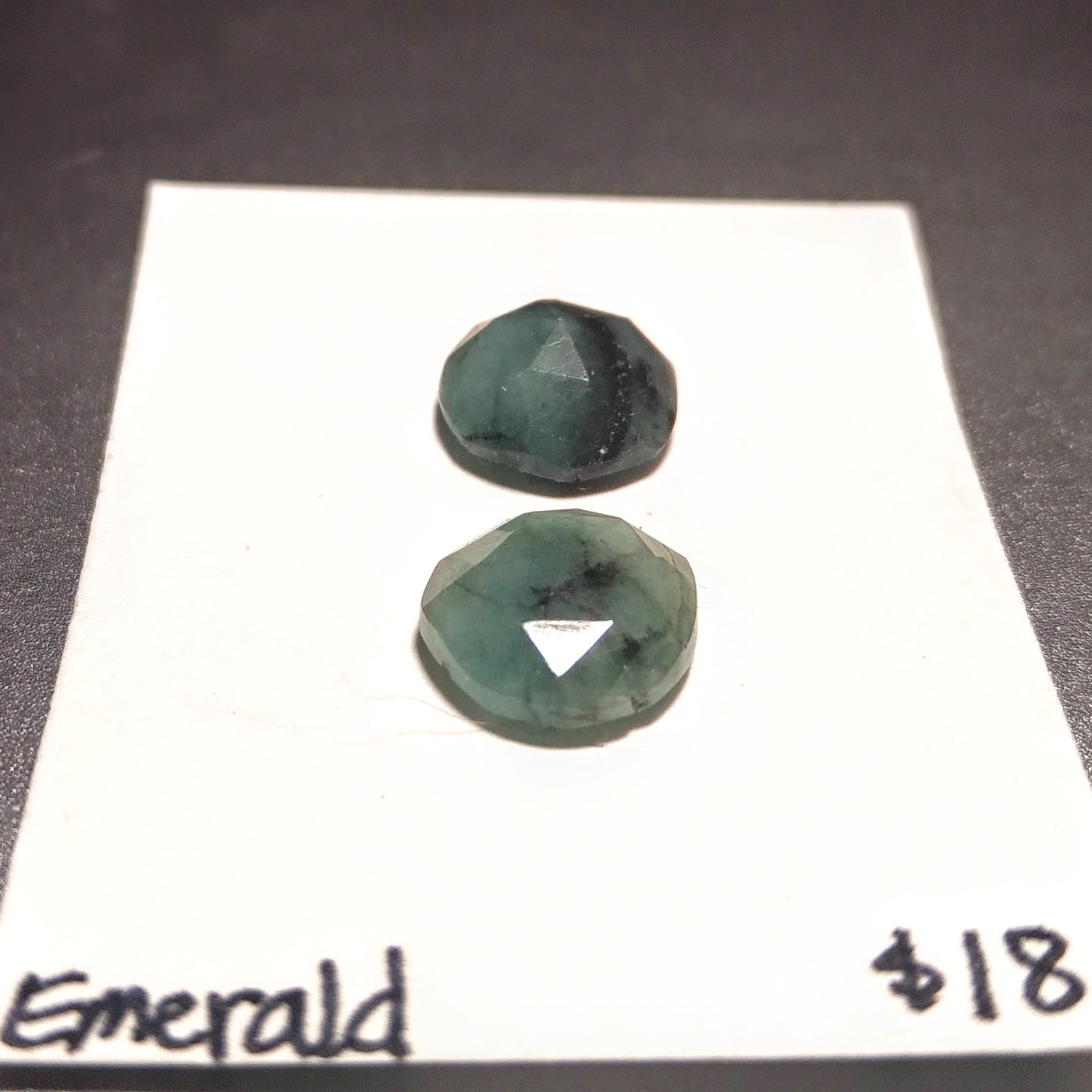 EMR-1000 Emerald Rose Cut Pair