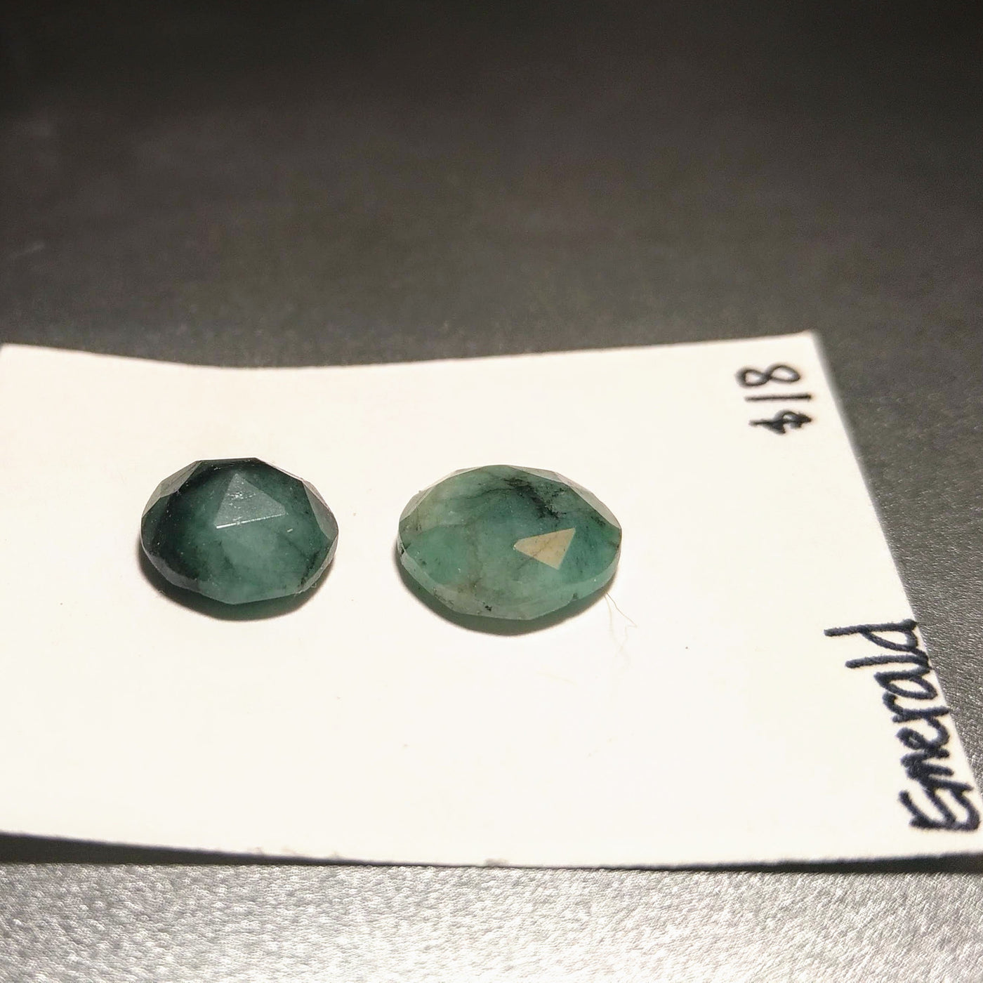 EMR-1000 Emerald Rose Cut Pair