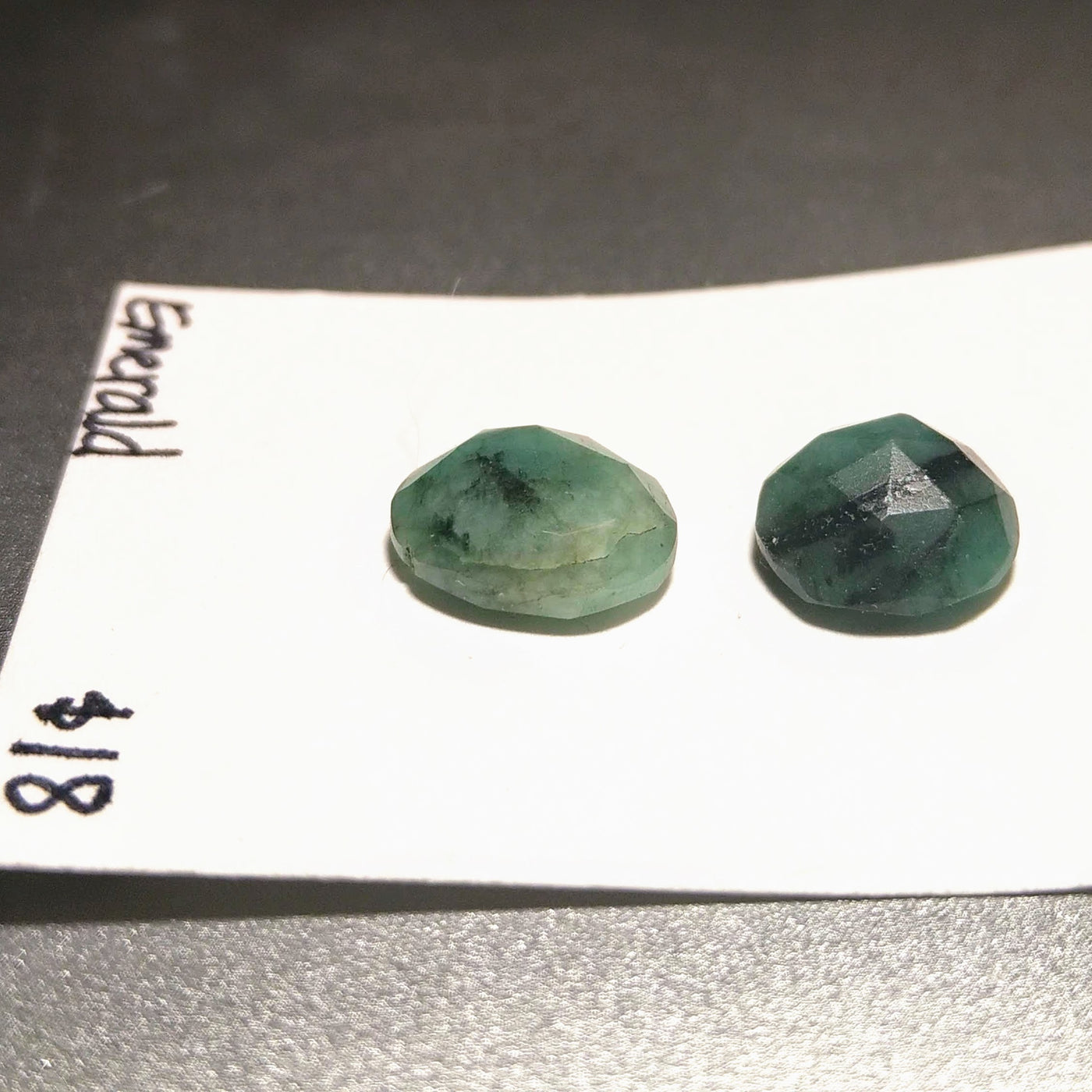 EMR-1000 Emerald Rose Cut Pair