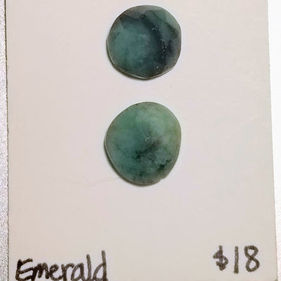 EMR-1000 Emerald Rose Cut Pair