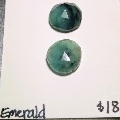 EMR-1000 Emerald Rose Cut Pair