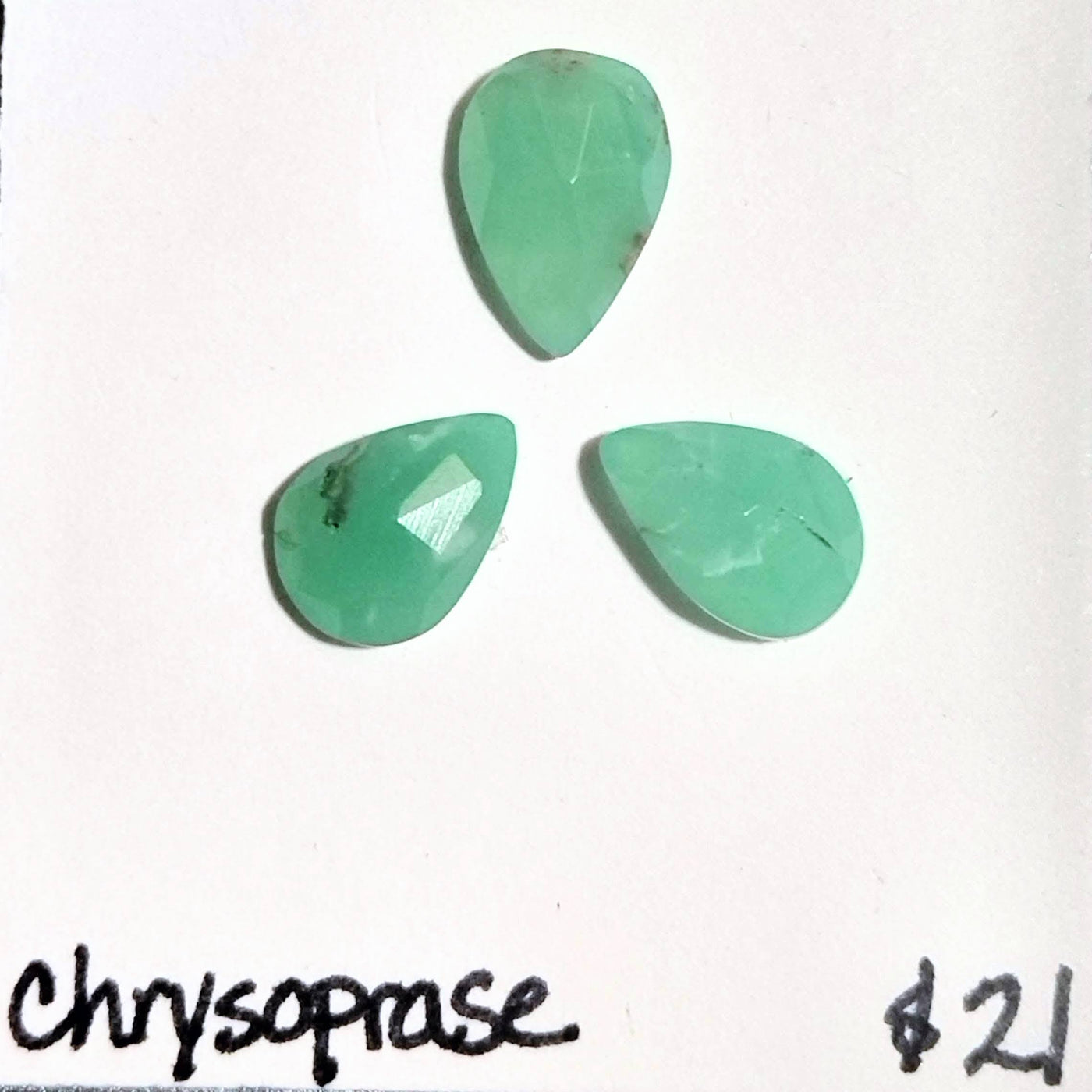 CRY-1000 Chrysoprase Rose Cut Trio