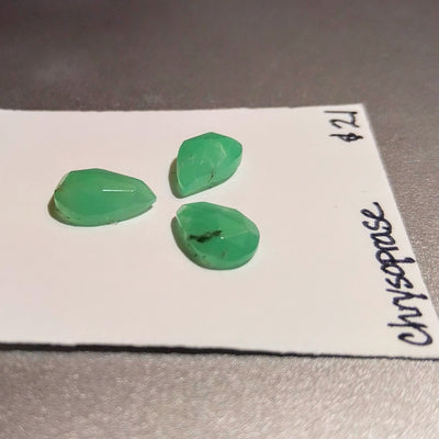 CRY-1000 Chrysoprase Rose Cut Trio