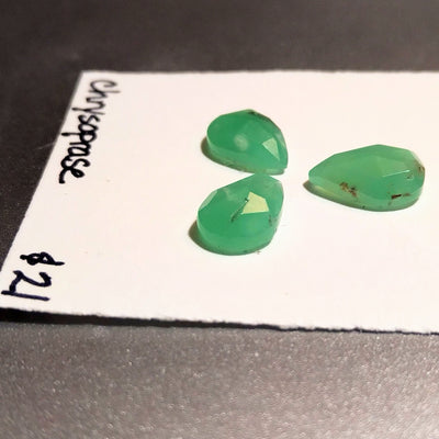 CRY-1000 Chrysoprase Rose Cut Trio