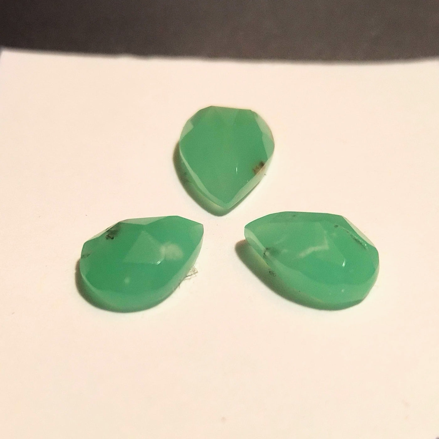 CRY-1000 Chrysoprase Rose Cut Trio