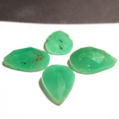 CRY-1001 Chrysoprase Rose Cut Quartet