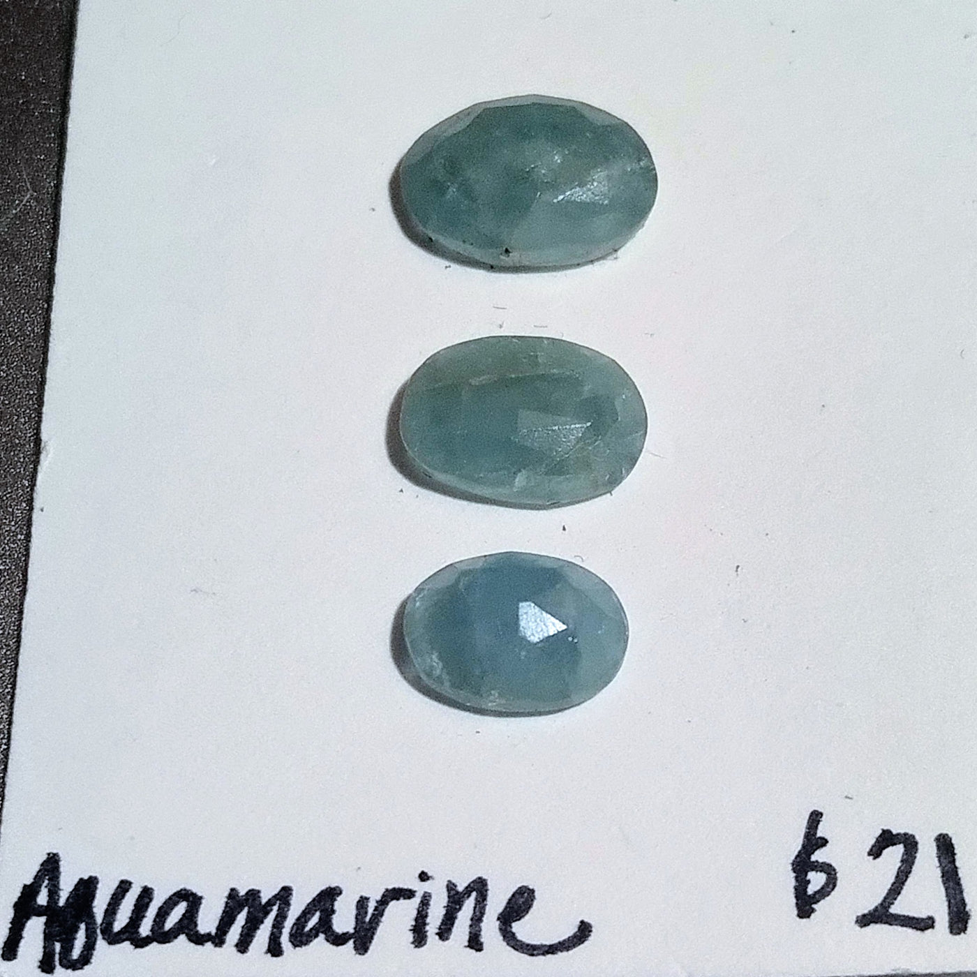 AQA-1001 Aquamarine Rose Cut Trio