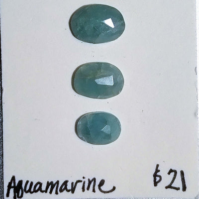 AQA-1001 Aquamarine Rose Cut Trio