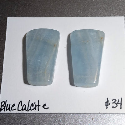 BLC-1002 Blue Calcite Cab Pair