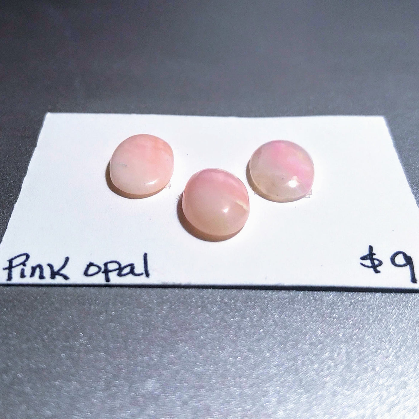 PIO-1002 Pink Opal Cabochon Trio