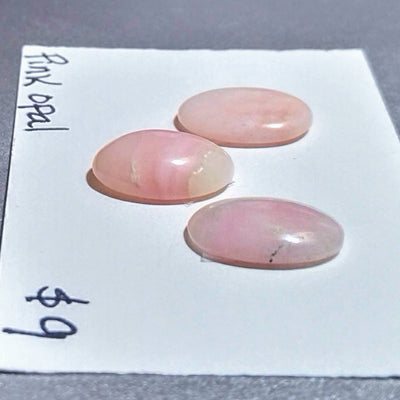 PIO-1002 Pink Opal Cabochon Trio